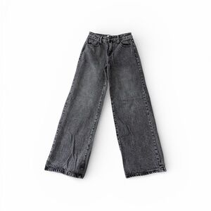 Mid-Rise Baggy Washed Black Jeans